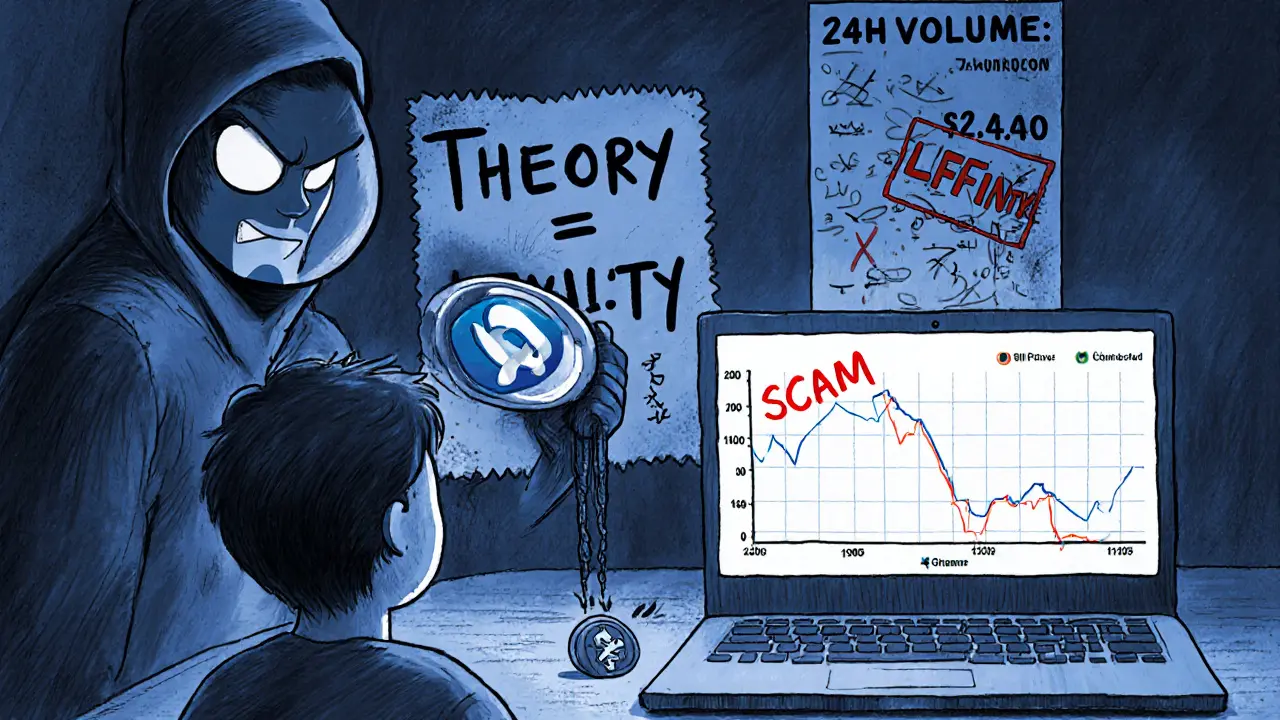 A wallet being drained by a thief wearing a Lifinity mask, with a giant &#039;SCAM&#039; stamp crushing a tiny token.