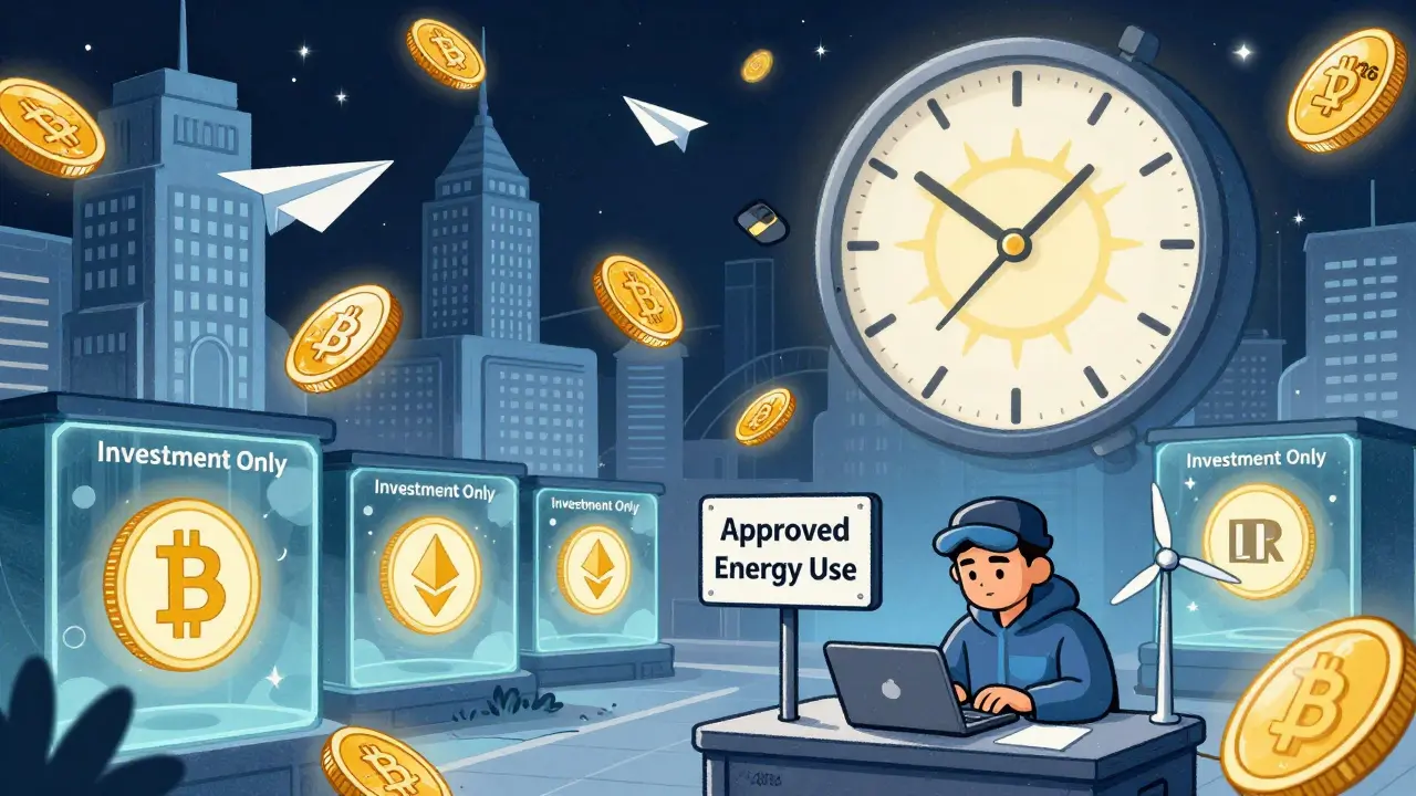 A futuristic Turkish city where Digital Lira flows freely while crypto is contained, with miners using clean energy under a 2026 countdown.