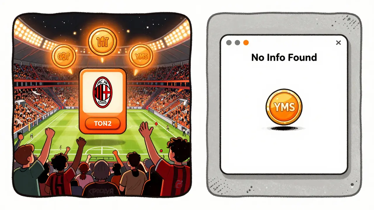 A vibrant fan app contrasts with an empty YMS webpage — one alive with activity, the other abandoned.