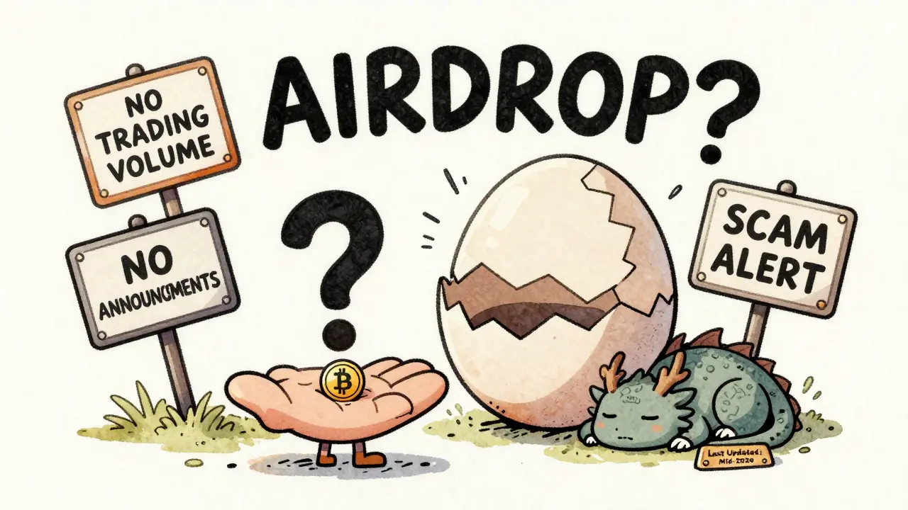 Person holding tiny KUMA token surrounded by warning signs, giant cracked question mark revealing emptiness.