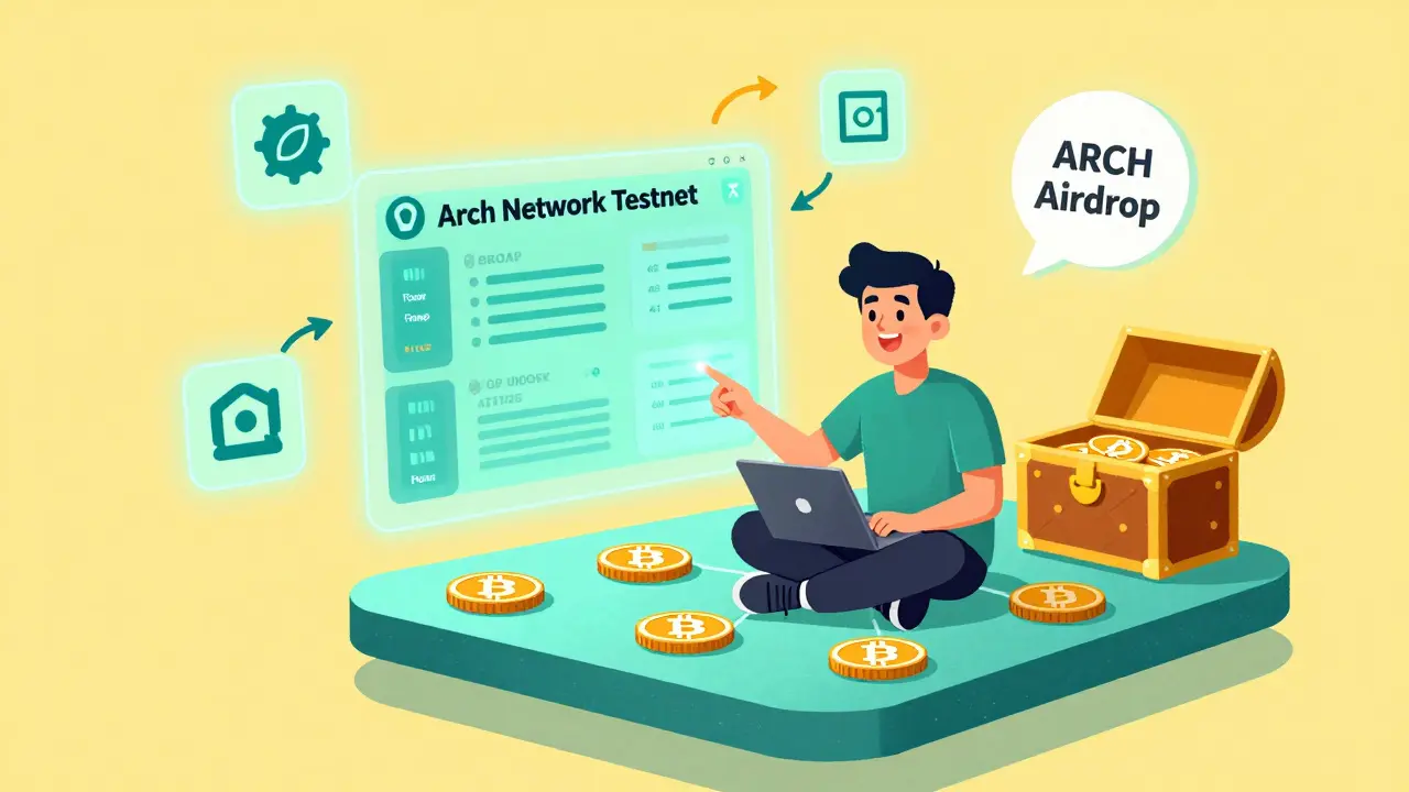 User connecting Unisat wallet to a holographic Arch Network testnet dashboard