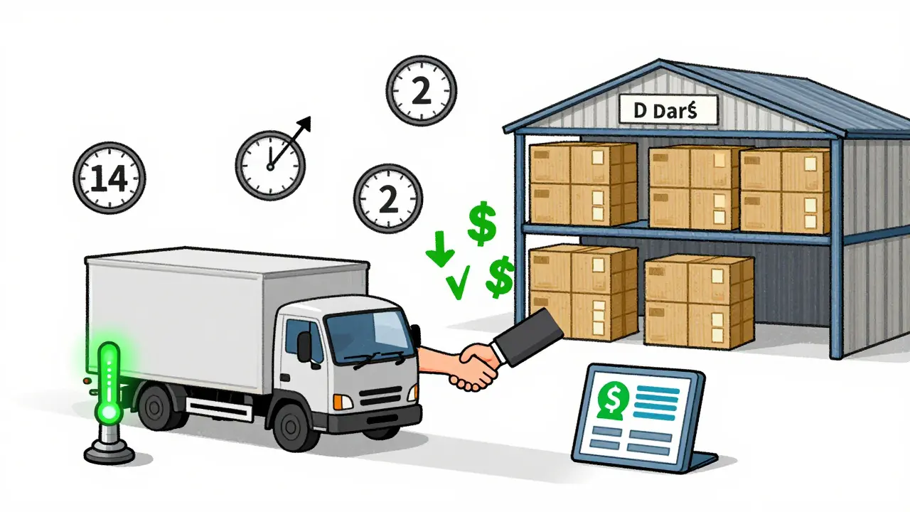 A truck arriving at a warehouse as a smart contract auto-releases payment with no human intervention.