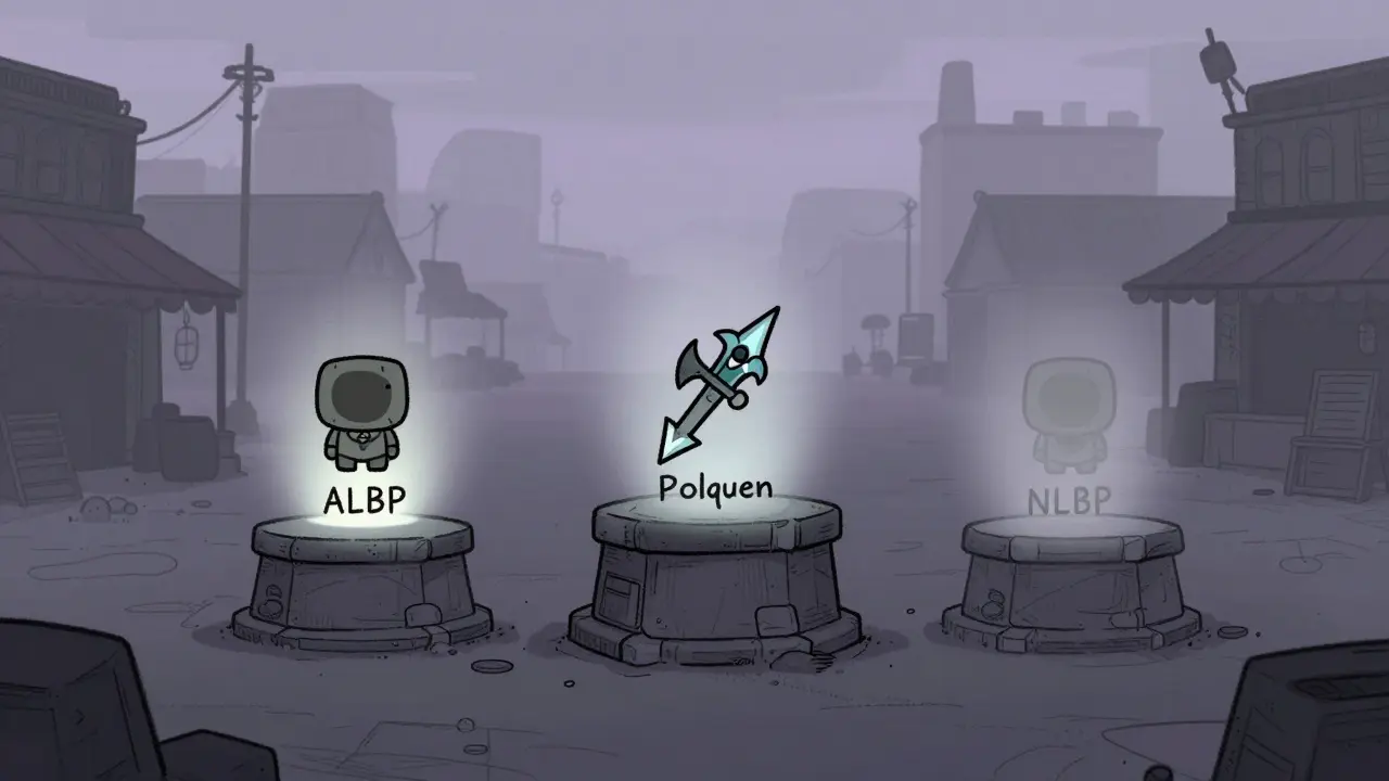 Three rare Polqueen NFTs listed alone on a digital marketplace at dawn, one glowing with high ALBP.