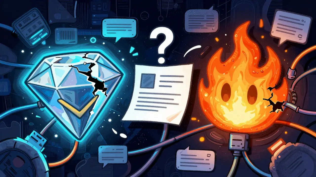 Chaotic tangle of conflicting blockchain symbols and errors