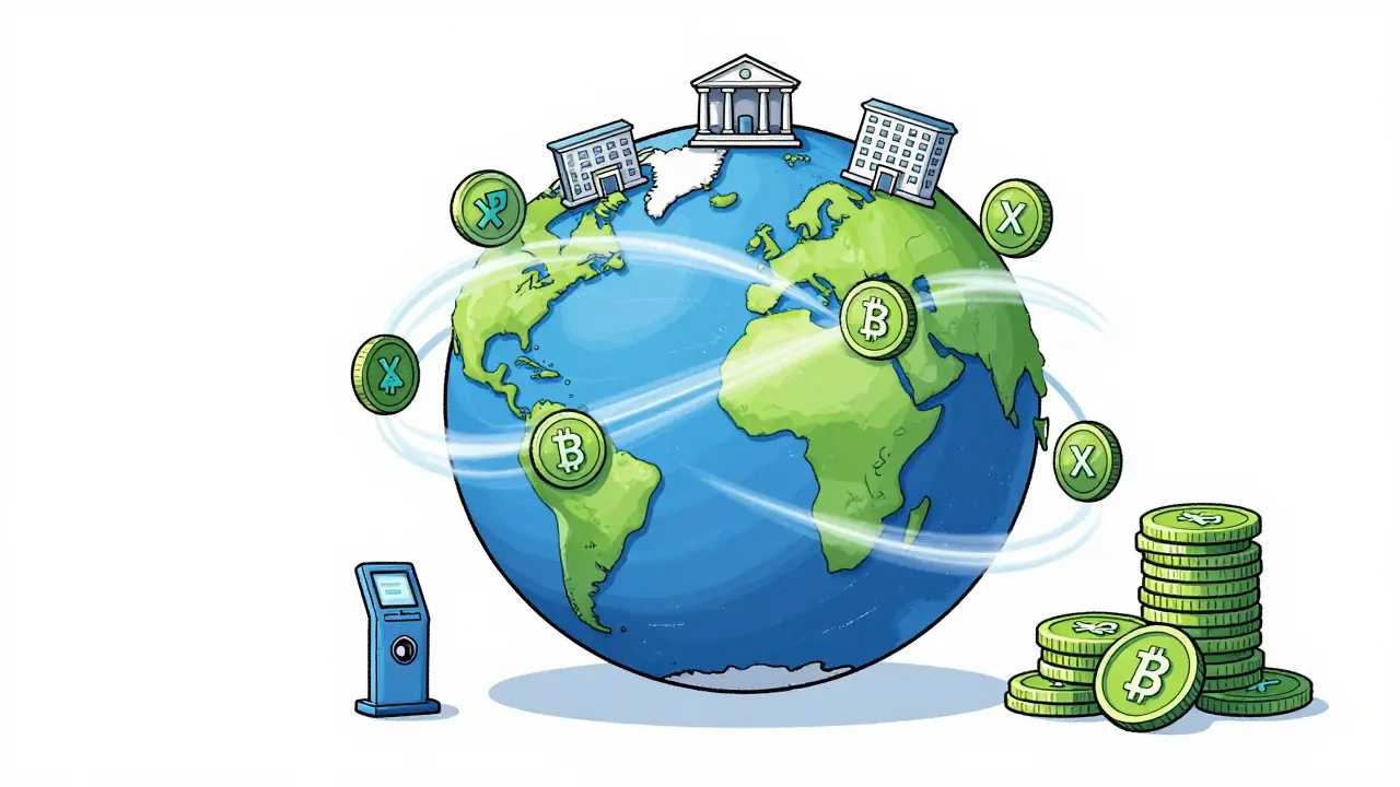 Global crypto connections with XRP bridges and stablecoins