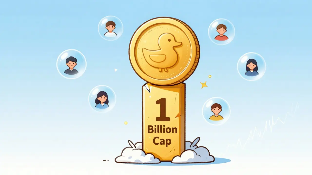 Golden coin on a pillar surrounded by community bubbles