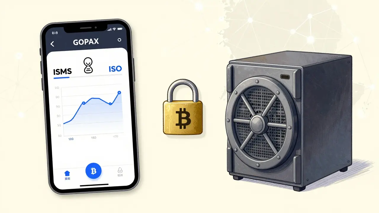 Smartphone app interface connected to secure cold storage vault