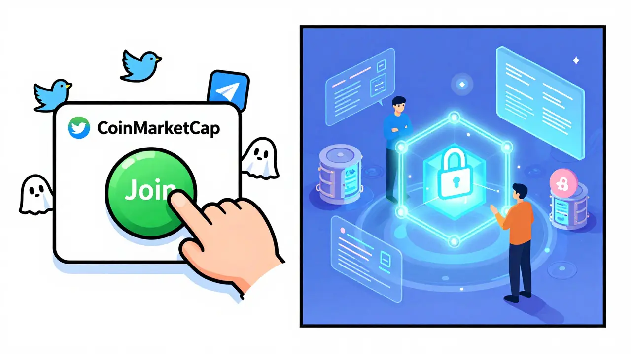 Split screen comparing simple 2021 social airdrops to complex modern DeFi tasks