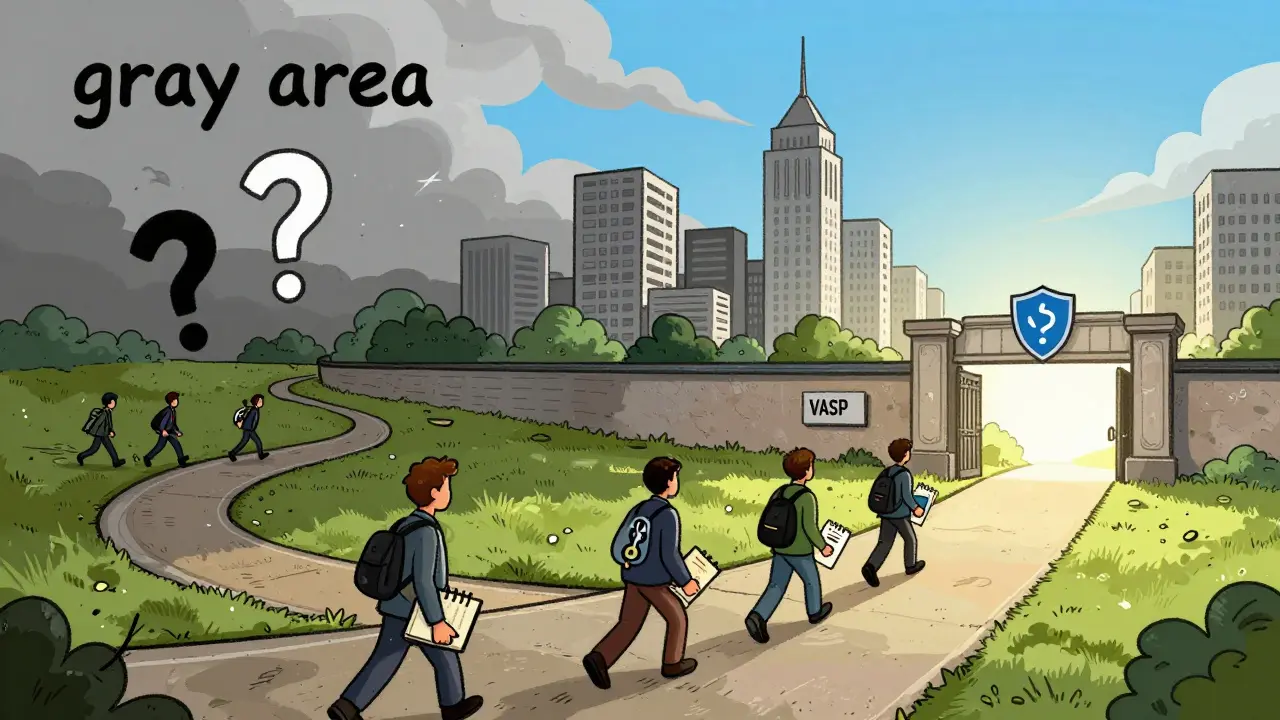 Illustrated path from unregulated gray area to compliant crypto future