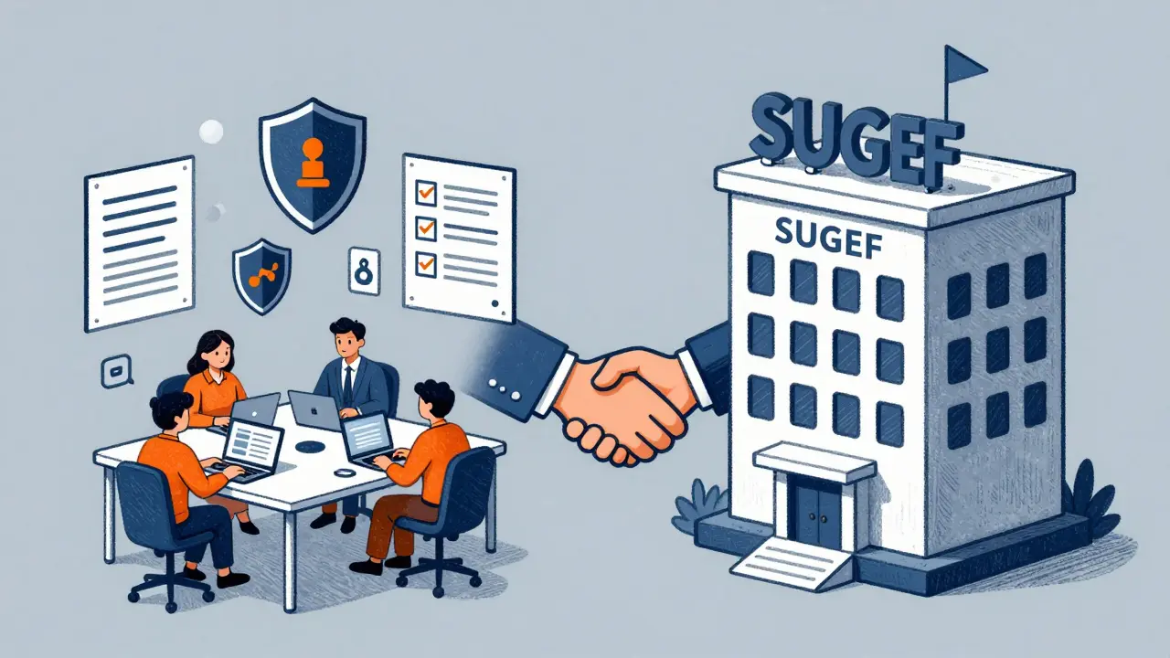 Tech startup office collaborating with regulatory bodies for crypto compliance