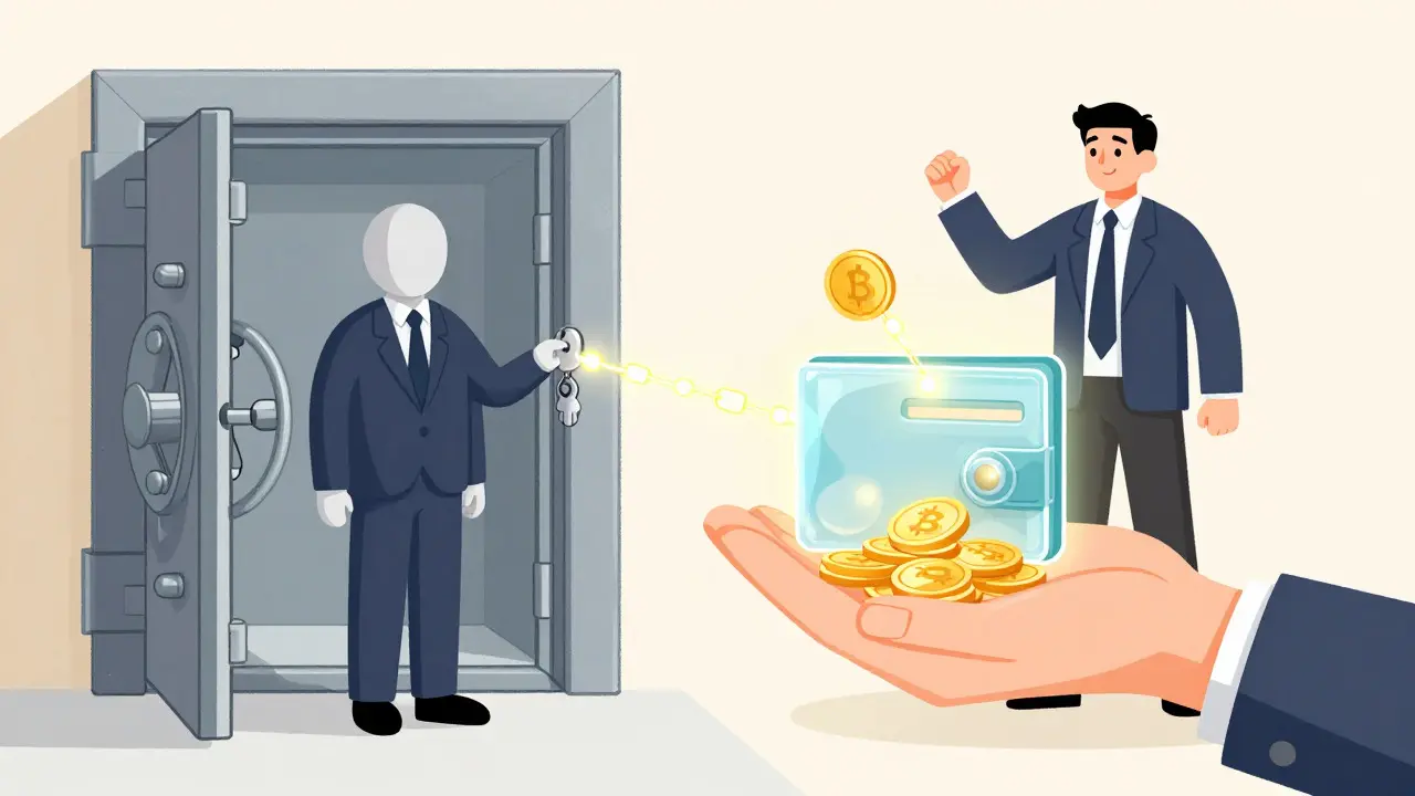 Comparison of bank vault vs self-custody crypto wallet