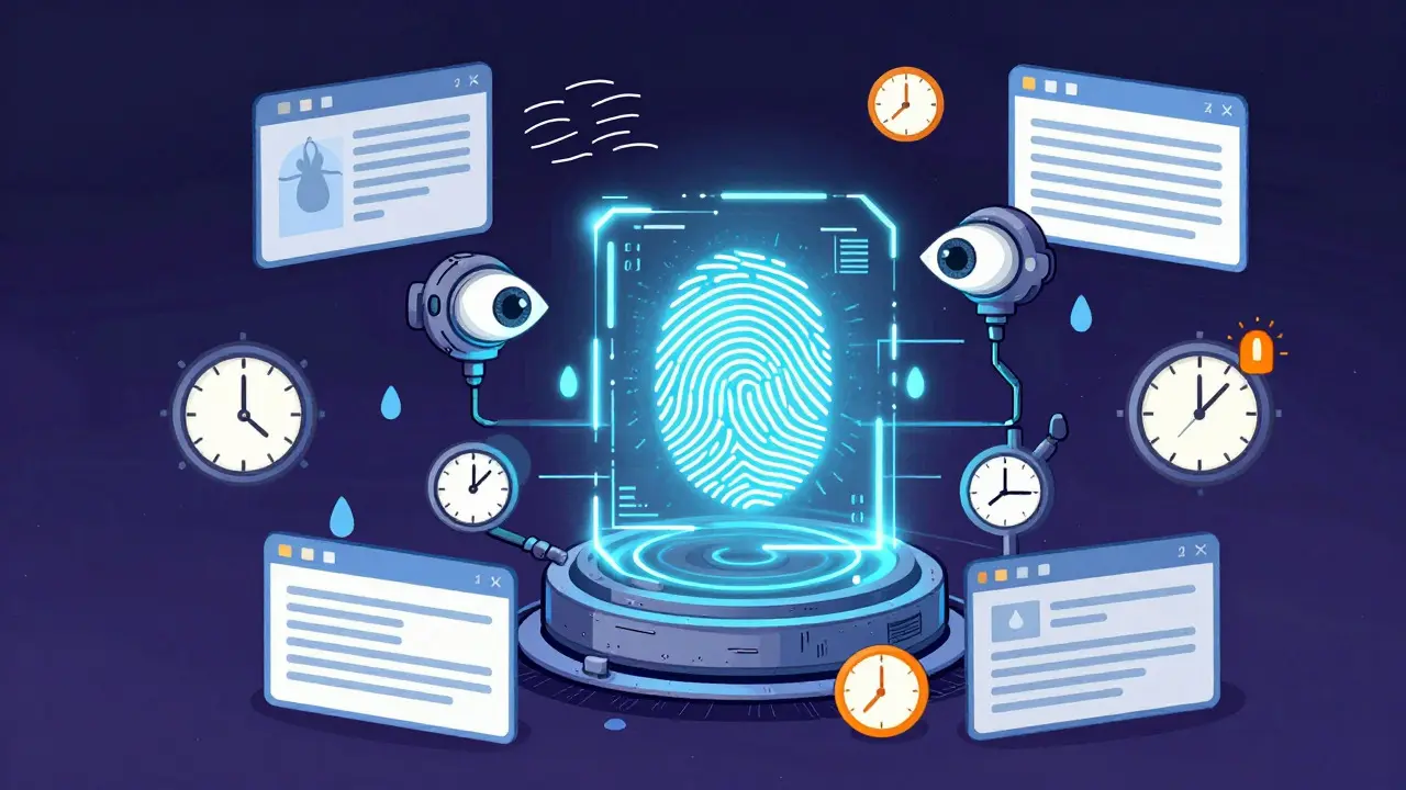 Digital fingerprint scanned by sensors detecting behavioral inconsistencies