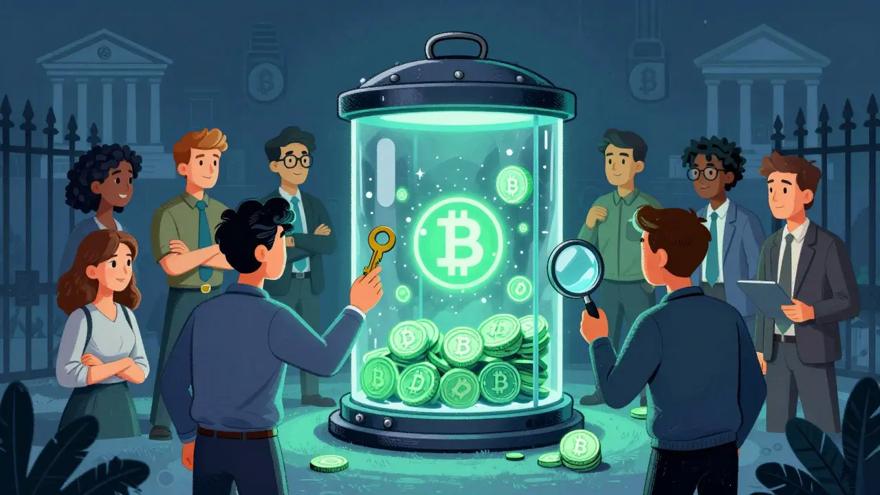 Users accessing transparent crypto vault for censorship resistance