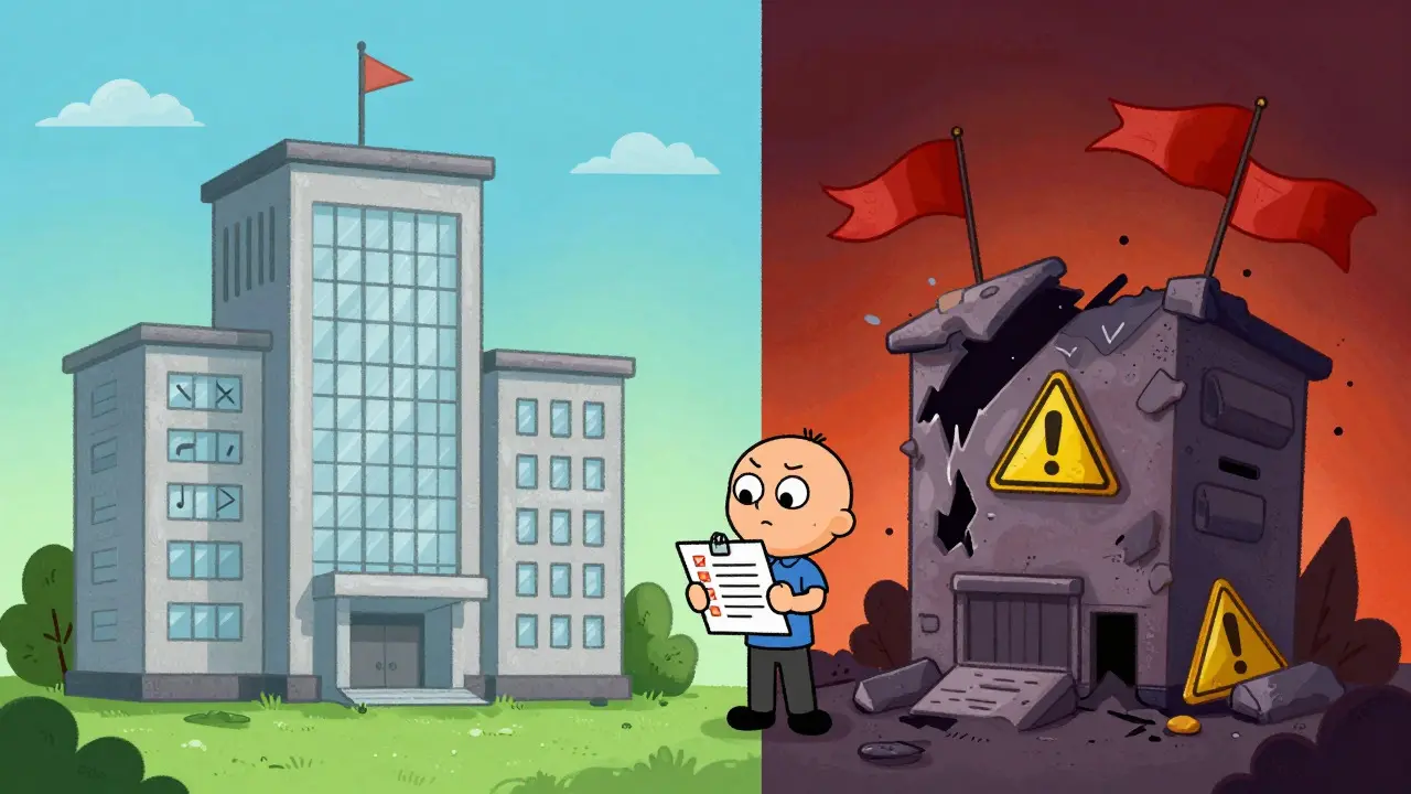 Illustration comparing a safe regulated exchange vs a risky one