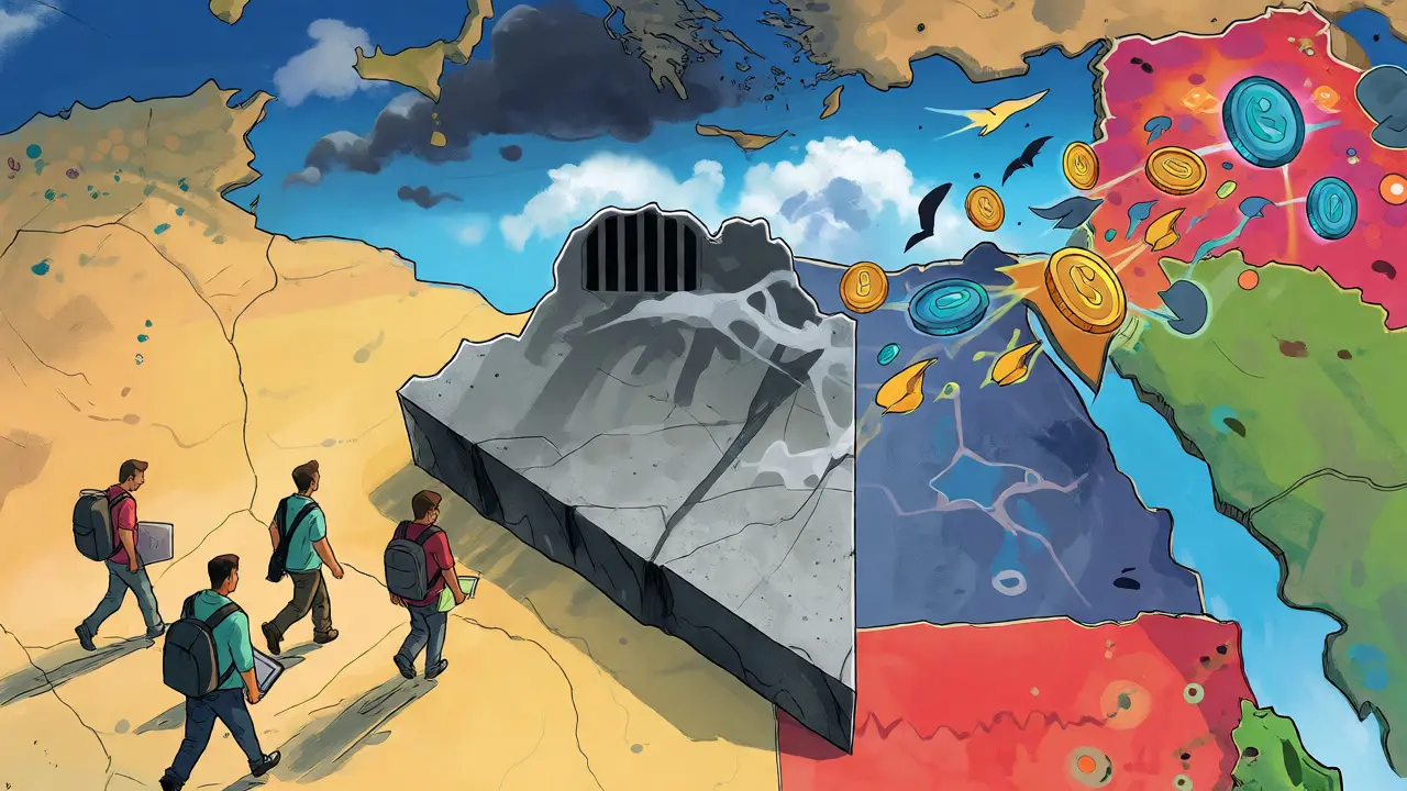 An illustrated map where developers leave grey, isolated Algeria for vibrant neighboring countries.