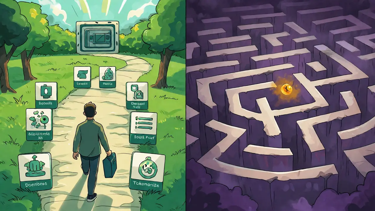 Safe verified path versus chaotic unverified crypto maze